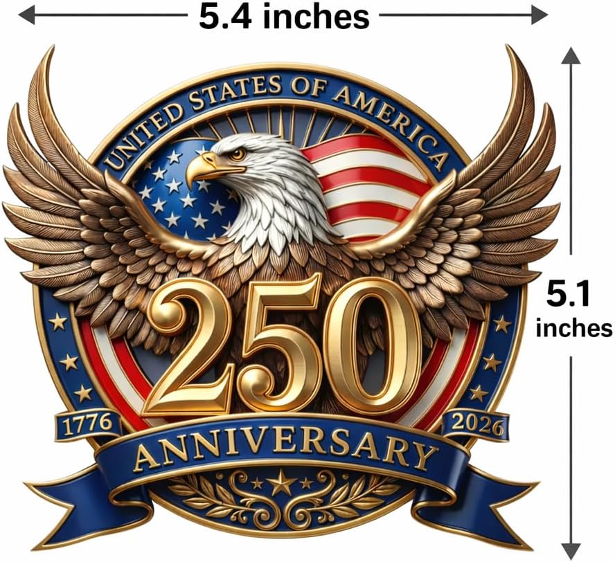 America 250th Anniversary Decal 2-Pack — Patriot Eagle & Statue of Liberty | Made in USA | 1776-2026