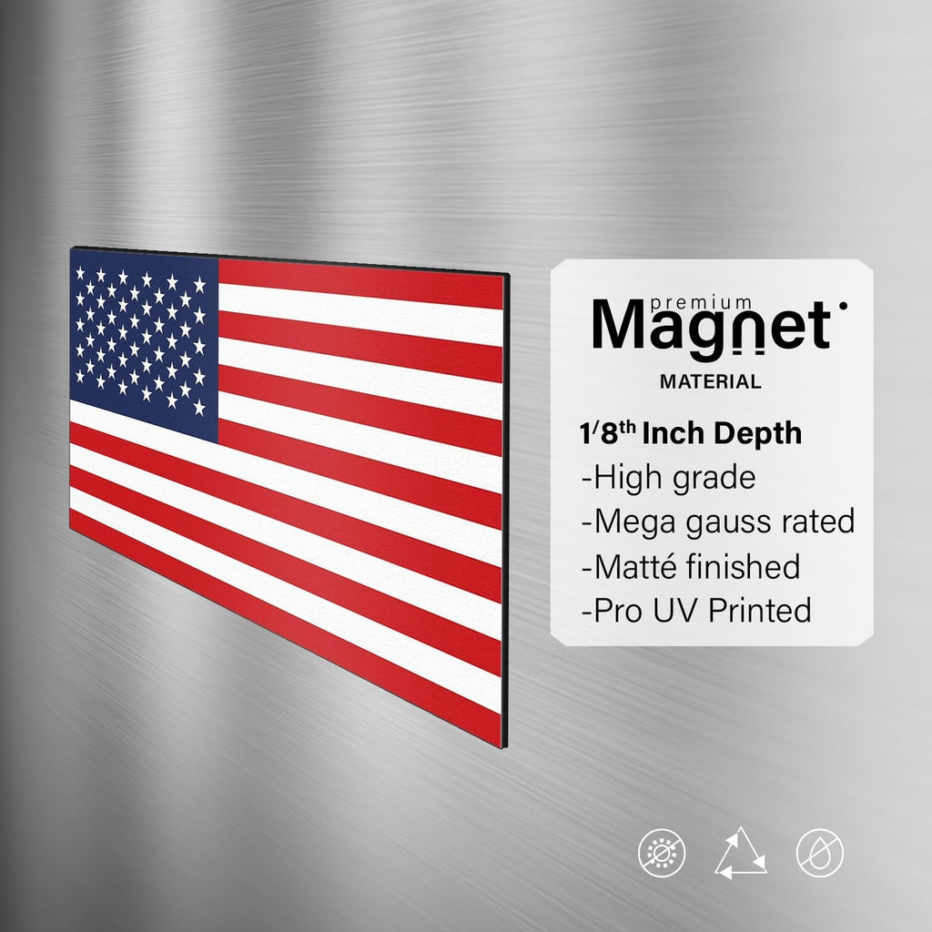American Flag Magnet - 5x3 Inch Patriotic US Flag Refrigerator Magnet