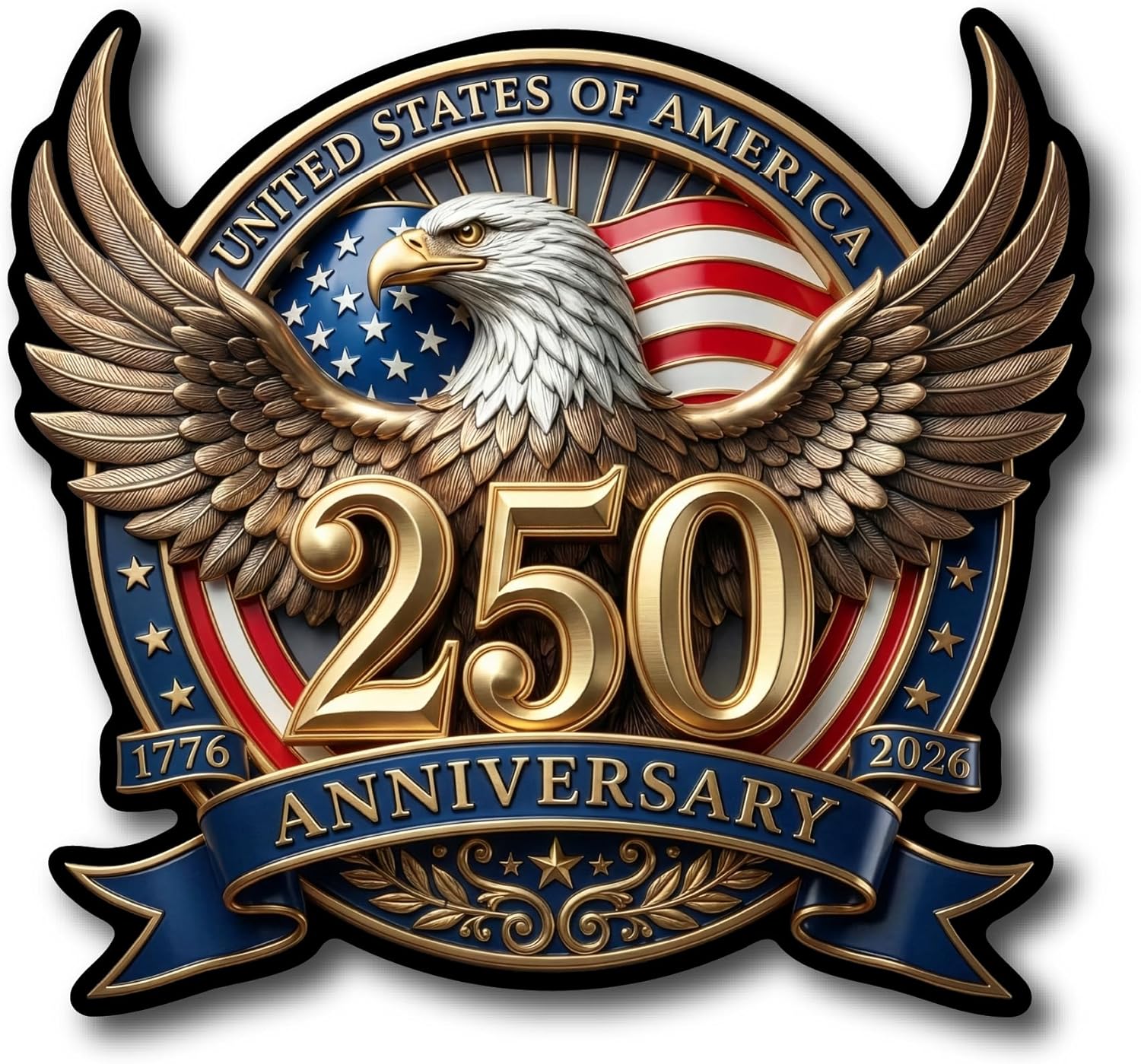 America 250th Anniversary Decal 2-Pack — Patriot Eagle & Statue of Liberty | Made in USA | 1776-2026