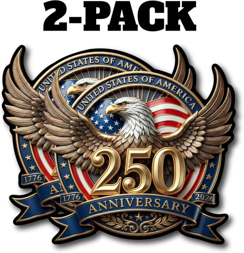 America 250th Anniversary Decal 2-Pack — Patriot Eagle & Statue of Liberty | Made in USA | 1776-2026